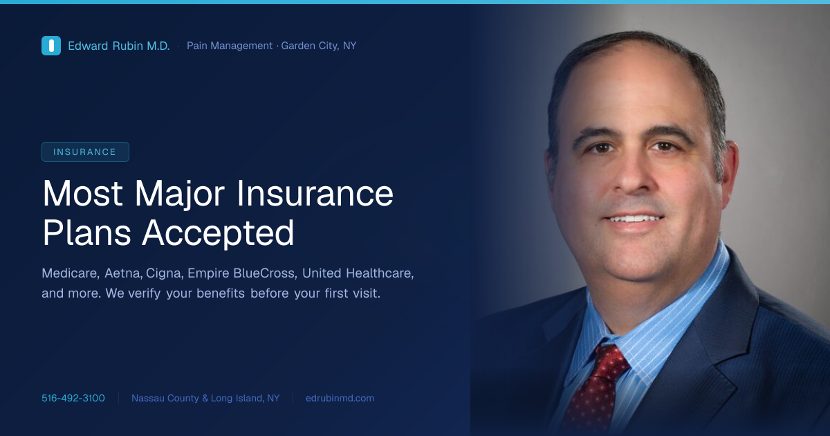 Insurance Accepted | Pain Management | Edward Rubin MD